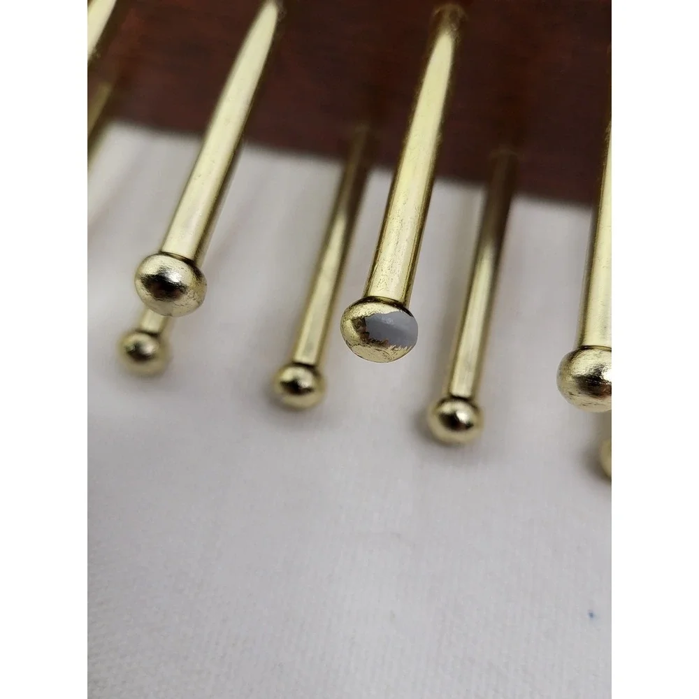 Wooden Tie and Belt Rack Wall Mount 20 Pegs 2 Hooks Mahogany Gold Tone Organizer